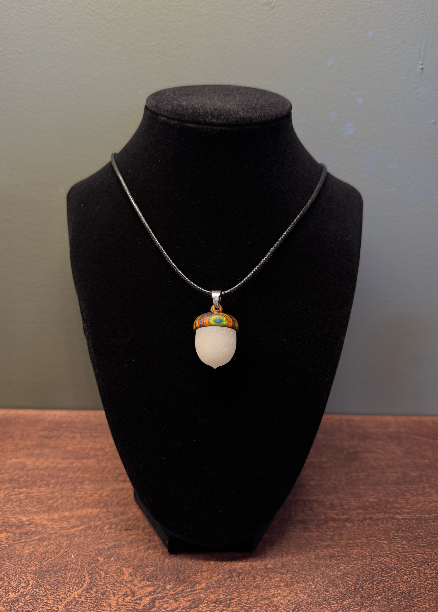 Glowing acorn necklace